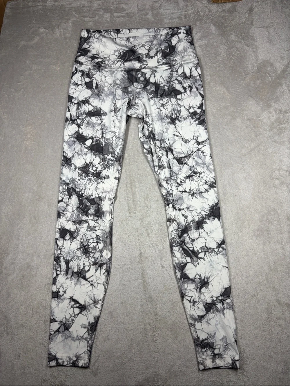 Lululemon Wunder Under High-Rise Tight Dual Shibori Gray White Leggings Size 8